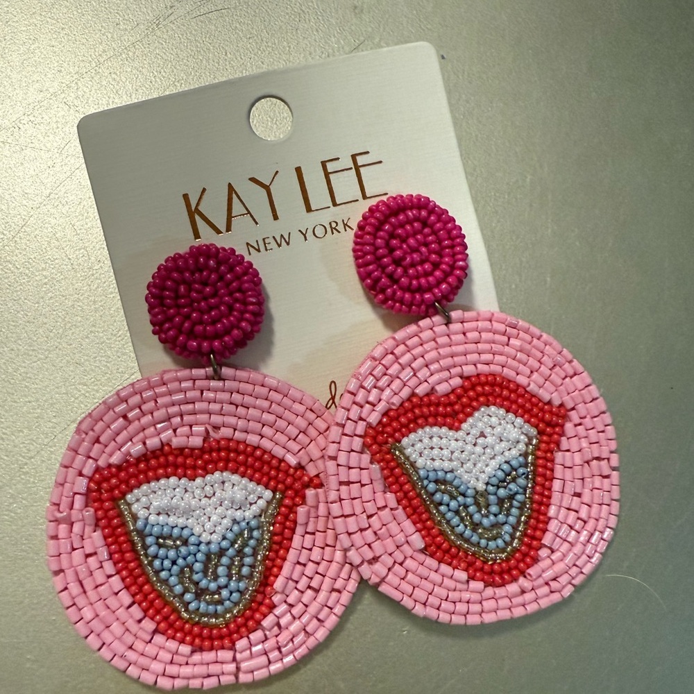 Kay Lee Pink Beaded Earrings
